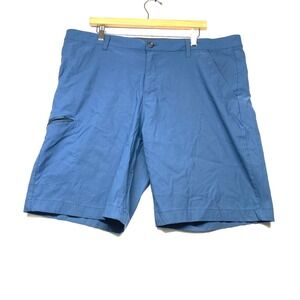 Vintage Weatherproof Cargo Shorts Mens 40 Blue Nylon Stretch Regular Fit Zip Fly